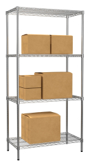 Wire Chrome Shelving 1818h x 907w x 458d 4 Level 300kg UDL