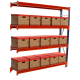 Longspan Shelving 2000H x 1800W x 800D 4 Levels c/w Timber Extender