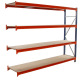 Longspan Shelving 2500H x 2400W x 600D 4 Levels c/w Timber Extender