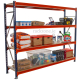 Longspan Shelving 2000H x 2400W x 600D 4 Levels c/w Timber Starter