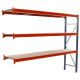 Longspan Shelving 2000H x 2400W x 800D 3 Levels c/w Timber Extender