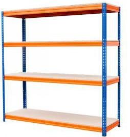 Shelving 2000h x 1500w x 450d Orange/Blue 600kg 4 Levels