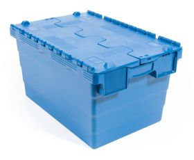 Attached Lid Containers 58L 600d x 400w x 320h Blue