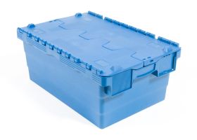 Attached Lid Containers 44L 600d x 400w x 250h Blue