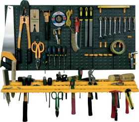 Wall Tool Organiser 500w x 500h + 2 racks + 50 assorted hooks