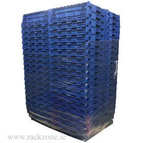 Pallet Deal - 78 Attached Lid Containers 28L 600d x 400w x 250h Blue