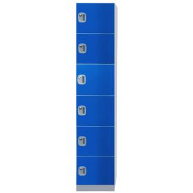 Plastic Locker 6 Door 1970h x 500d x 300w Arctic blue 