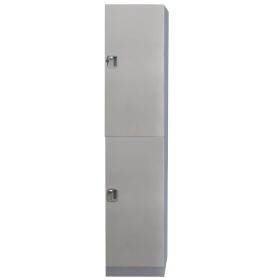 Plastic Locker 2 Door 1970h x 500d x 380w Light Grey
