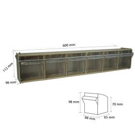 Madia 2 6-box tilt bins with locking bar