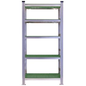 Galvanised Shelving with Plastic Shelves 1972x1200x400 5 Levels