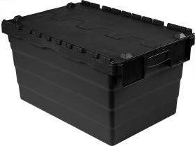 Attached Lid Containers 52L  600d x 400w x 320h Black