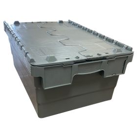 Attached Lid Containers 52L 600w x 400d x 320h Grey
