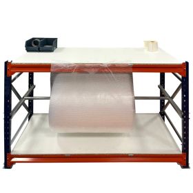 Industrial Workbench 1850w X 800d X 900h 2 Levels with Bar and Holder Underneath c/w Timber & Feet