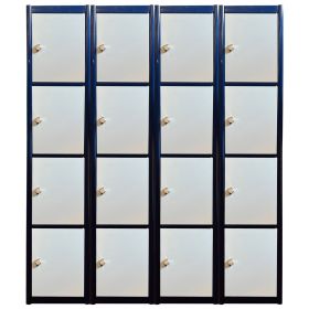 Painted Locker 4 Door 1800 x 500 x 300mm c/w Padlock 4 Bay