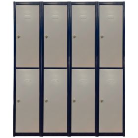 Painted Locker 2 Door 1800 x 500 x 300mm c/w Padlock 4 Bay