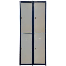 Painted Locker 2 Door 1800 x 500 x 300mm c/w Padlock 2 Bay