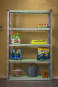 Galvanised Shelving with Plastic Shelves 1972x1200x400 5 Levels