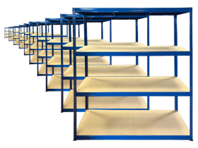 Value Shelving 1800h x 1500w x 600d 4 Level 300kg UDL All Blue Starter 10 bay