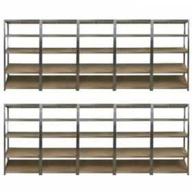 10 BAY SPECIAL Value Shelving 1780h x 900w x 450d 5 Level 265kg UDL Galv 10 Bay DELIVERY INCLUDED