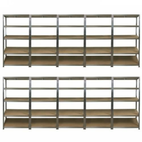 10 BAY SPECIAL Value Shelving 1780h x 900w x 450d 5 Level 265kg UDL Galv 10 Bay DELIVERY INCLUDED