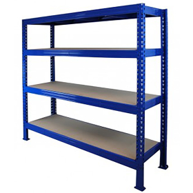 Boltless Shelving 2000h x 2000w x 600d 4 Level 600kg UDL All Blue 10 Bay