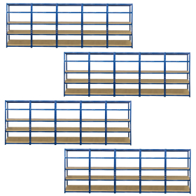 Value Shelving Keyhole Slot 1780h x 900w x 450d 5 Level 175kg UDL Blue 20 Bay