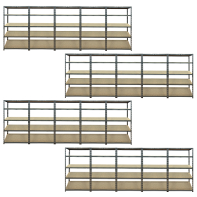 Value Shelving Keyhole Slot 1780h x 900w x 450d 5 Level 175kg UDL Grey 20 Bay