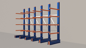 Cantilever Rack 4500H x 5000W x 1200D c/w Base + 4 Levels