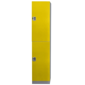 Plastic Locker 2 Door 1970h x 500w x 380 Yellow