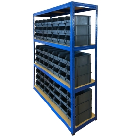 Value Shelving 300KG with 63 storage bins