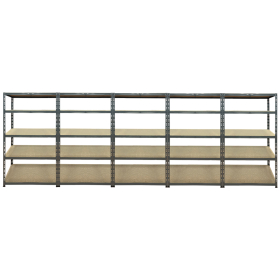 Value Shelving Keyhole Slot 1780h x 900w x 450d 5 Level 175kg UDL Grey 5 Bay