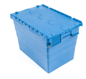 Attached Lid Containers 75L 600d x 400w x 416h Blue