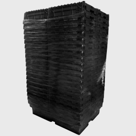 Pallet Deal - 78 Attached Lid Containers 58L 600d x 400w x 320h Black