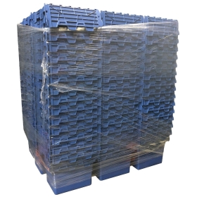 Pallet Deal - 68 Attached Lid Containers 33L 400d x 300w x 365h Blue