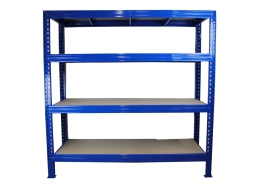 Boltless Shelving 2000h x 2000w x 600d 4 Level 600kg UDL All Blue  Timber