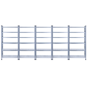 Galvanised Shelving 2500h x 900w x 600d 6 Level 5 Bay 