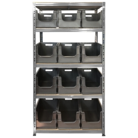 Value Shelving 175KG with 12 storage bins