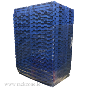 Pallet Deal - 78 Attached Lid Containers 44L 600d x 400w x 250h Blue