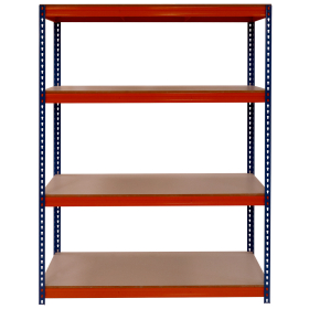 Shelving 2000h x 1500w x 450d Orange/Blue 600kg 4 Levels