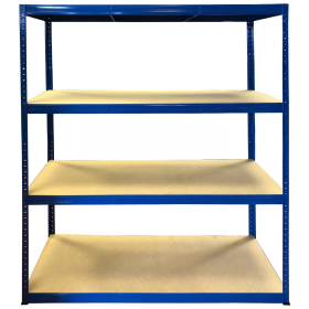 Value Shelving 1800h x 1500w x 600d 4 Level 300kg UDL All Blue Starter