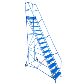 Industrial 14 tread mobile step 4500h x 1230w x 2630 long -Platform 3500mm high