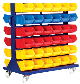 Heavy Duty 72 Part Bins Kit c/w Castors