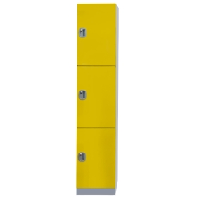 Plastic Locker 3 Door 1970h x 500d x 320w Yellow