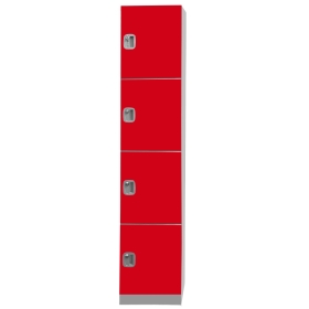 Plastic Locker 4 Door 1970h x 500d x 300w Red
