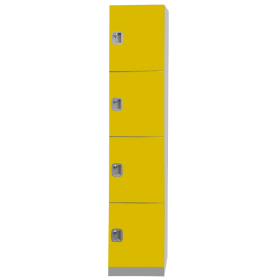 Plastic Locker 4 Door 1970h x 500d x 300w Yellow