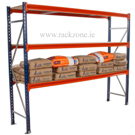 Longspan Shelving 2000H x 2400W x 600D 3 Levels c\w White Laminated Chipboard