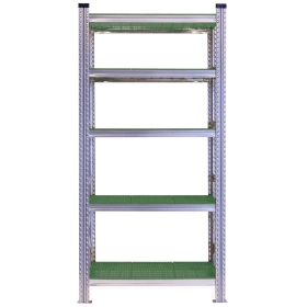 Galvanised Shelving with Plastic Shelves 1972x900x500 5 Levels