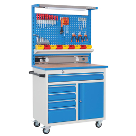 Heavy Duty Metal Workbench 2000h x 1000w x 550d c/w Castors