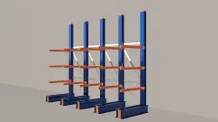 Cantilever Rack 5000H x 4000W x 1200D c/w Base + 3 Levels