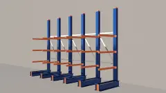 Cantilever Rack 4500H x 5000W x 1200D c/w Base + 3 Levels